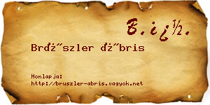 Brüszler Ábris névjegykártya